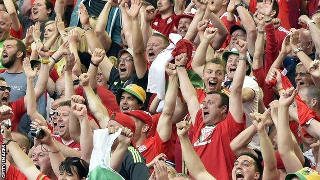 Wales fans in Bordeaux