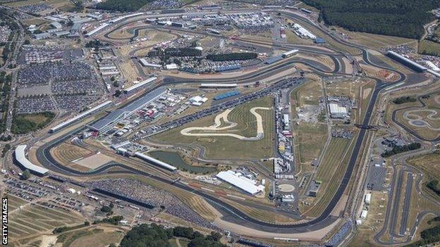 Aerial shot of Silverstone