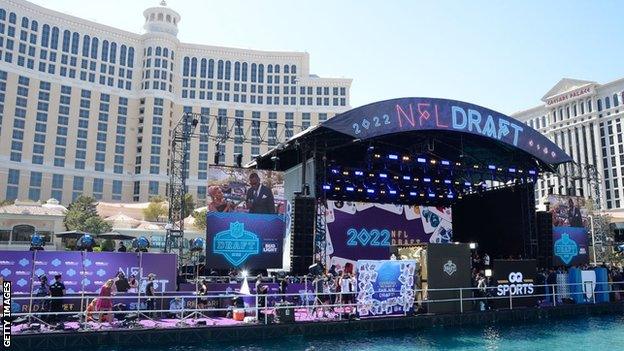 Red-carpet stage at the 2022 NFL Draft