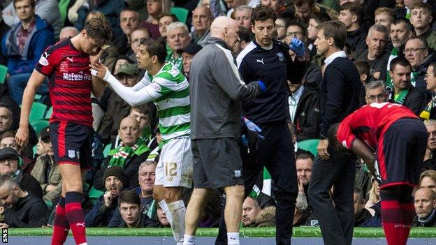 Jack Hendry clashed with Celtic's Cristian Gamboa