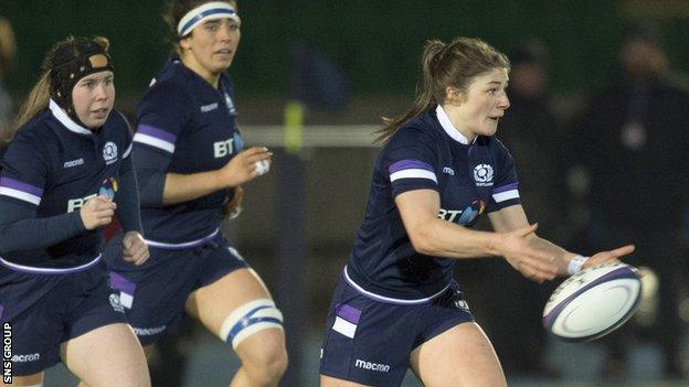 Helen Nelson in action for Scotland in this year's Six Nations