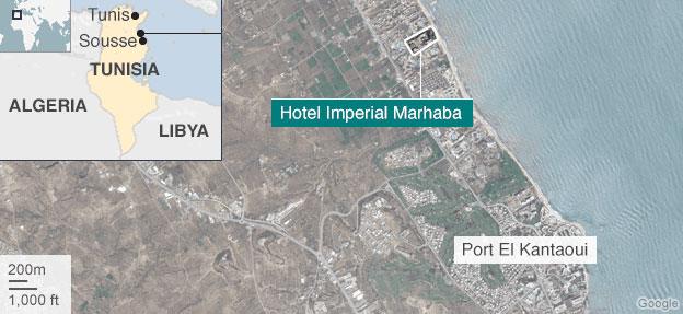 Sousse attack map