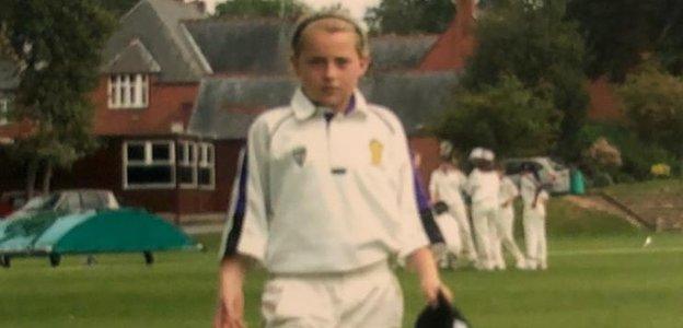 A young Sophie Ecclestone plays for Alvanley Cricket Club