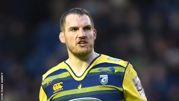 Gethin Jenkins waits for the next phase of play