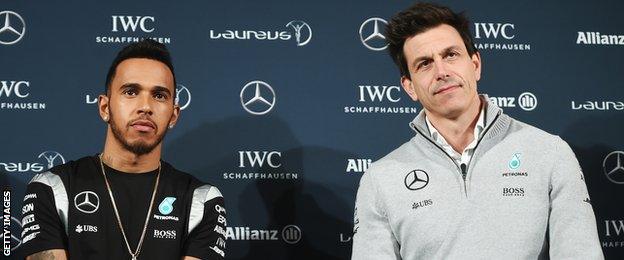 Lewis Hamilton and Toto Wolff