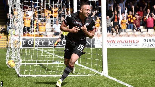 Tom Aldred in action for Motherwell