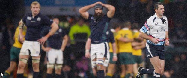 Craig Joubert heads for the tunnel