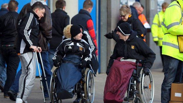 Disabled fans at football