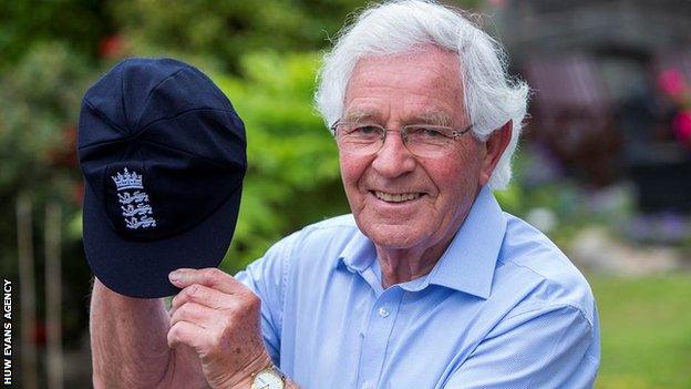 Alan Jones shows off his England cap