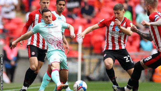 Connor Roberts last played for Swansea in May's Championship play-off final defeat to Brentford at Wembley