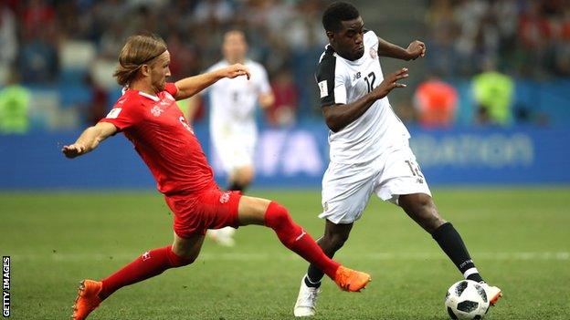 Joel Campbell of Costa Rica against Switzerland