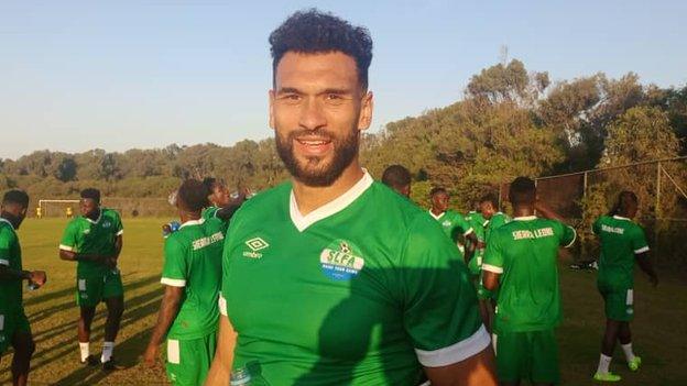 Steven Caulker pictured in training for Sierra Leone