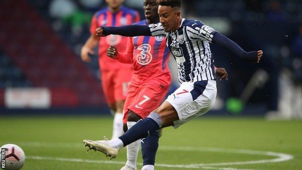 Callum Robinson scores for West Brom against Chelsea