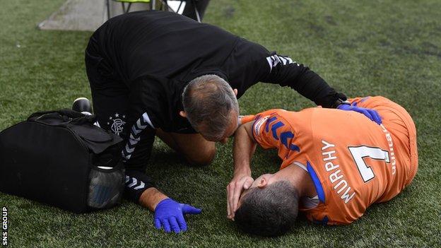 Jamie Murphy picked up a knee injury at Rugby Park on Sunday