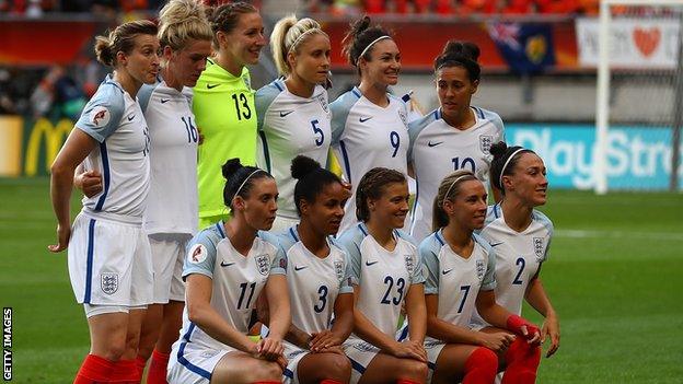 England team before their semi-final defeat by the Netherlands