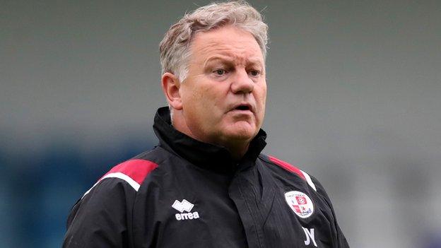 John Yems on the sidelines at Crawley Town