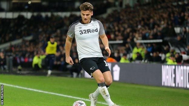 Chris Martin playing for Derby in the FA Cup