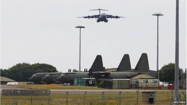 The RAF C-17 plane