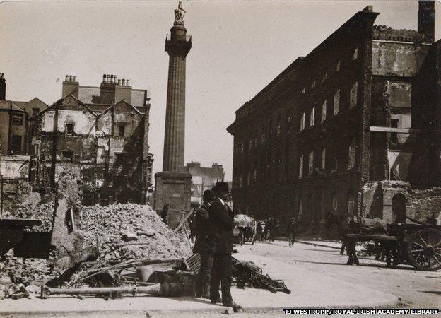 Nelson's Pillar, Henry Street and the General Post Office on 18 May 1916