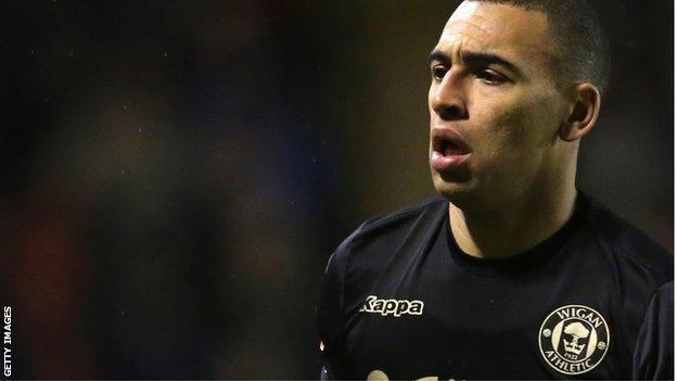 James Vaughan in action for Wigan Athletic