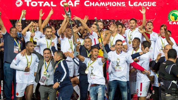 Wydad Casablanca celebrate winning the 2017 African Champions League