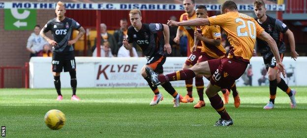 Louis Moult scored a first-half penalty for Motherwell