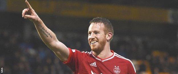 Aberdeen striker Adam Rooney