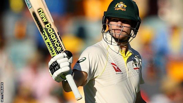 Australia captain Steve Smith acknowledges the applause for his half-century