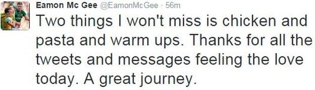 Eamon McGee announced his Donegal retirement on Twitter