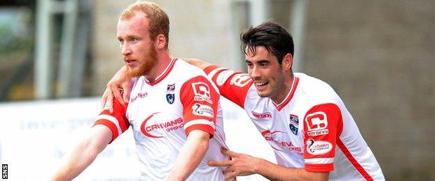 Liam Boyce celebrates scoring for Ross County