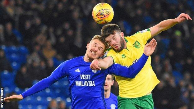 Cardiff striker Danny Ward was taken off at half-time in the win over Norwich on 1 December