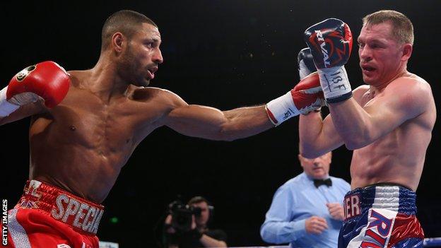 Kell Brook punches Kevin Bezier