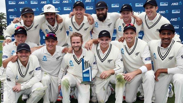 New Zealand celebrate their series win