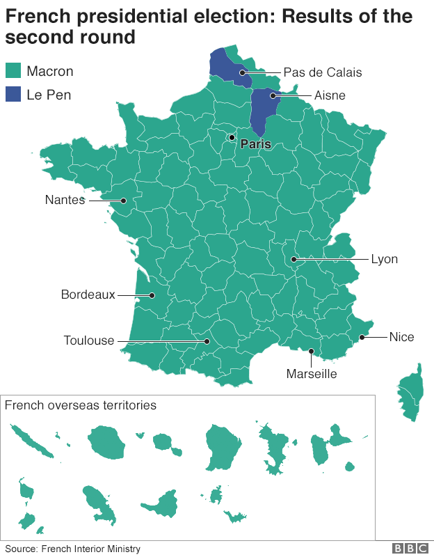 Results of the second round of the French presidential election