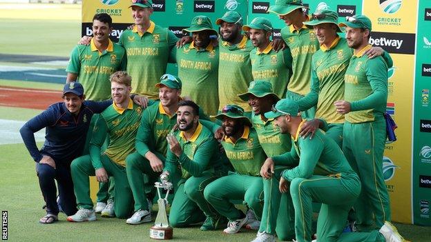 South Africa with the one-day series trophy