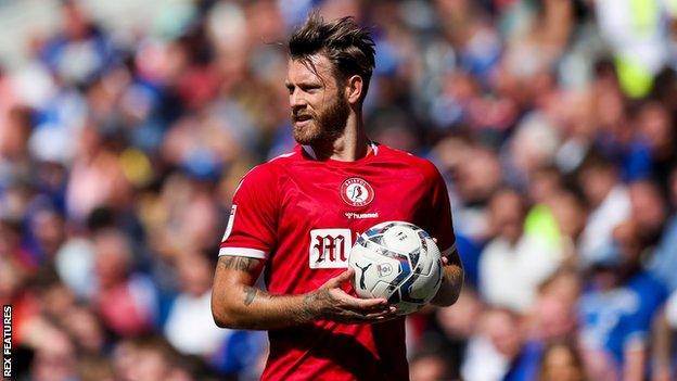 Bristol City defender Nathan Baker during the win over Cardiff City this season