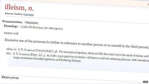 Dictionary definition of 'illeism' from Oxford English Dictionary