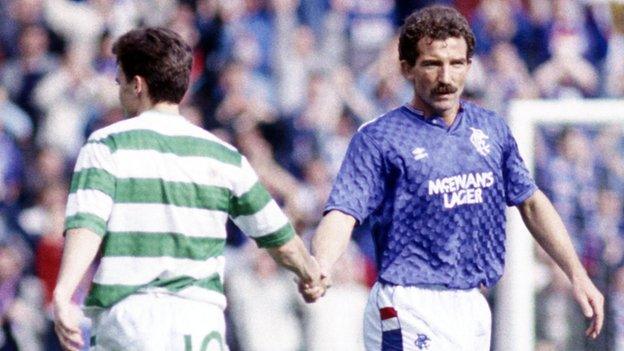 Graeme Souness playing for Rangers against Celtic