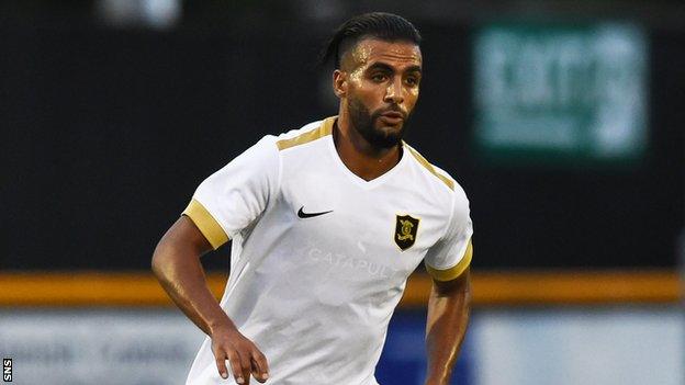 Aymen Souda in action for Livingston against Alloa Athletic