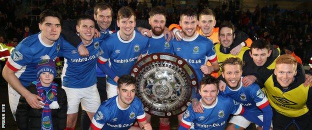 Linfield celebrated their first trophy since winning the Shield in 2014