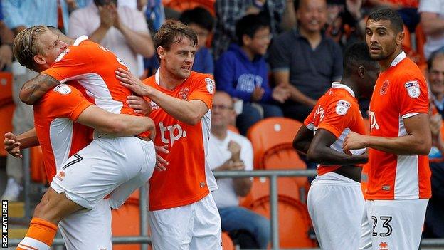 Blackpool players celebrate