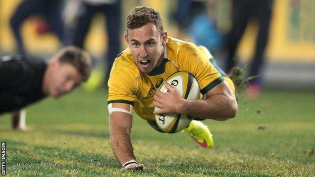 Nic White scores a try for Australia