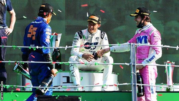 Pierre Gasly, Carlos Sainz and Lance Stroll