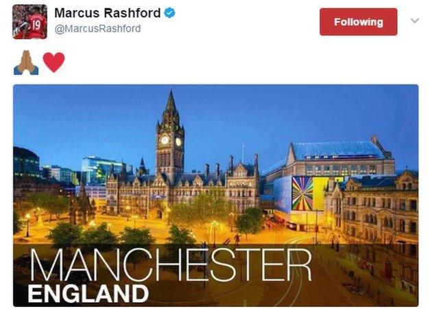 Manchester United and England striker Marcus Rashford, 19, who is from Wythenshawe in the city