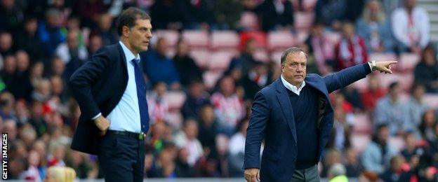 Sunderland boss Dick Advocaat (right) and West Ham United manager Slaven Bilic