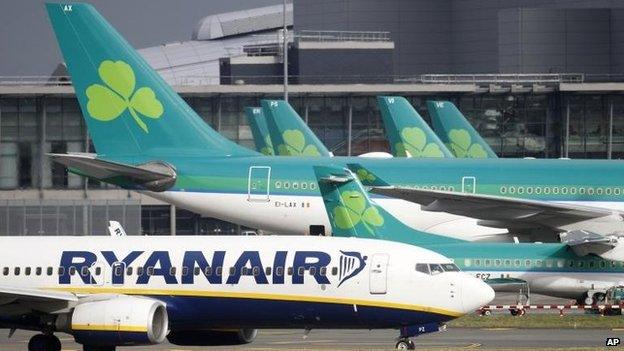 Ryanair and Aer Lingus planes