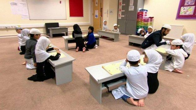 Muslim children at a madrassa