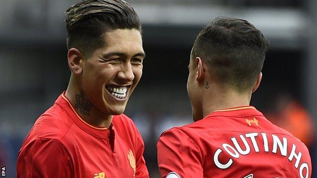 Roberto Firmino and Philippe Coutinho