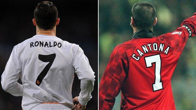 Eric Cantona and Cristiano Ronaldo