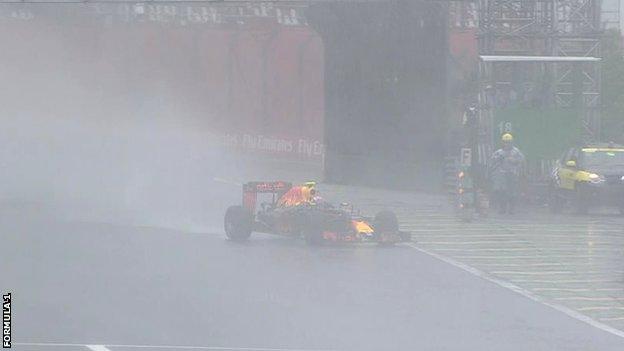 Verstappen nearly crashes in Brazil